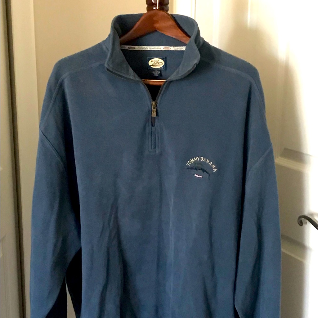 Tommy Bahama 1/4 Zip Pullover Blue Xxl